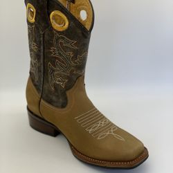 Western Leather Square Toe Boot