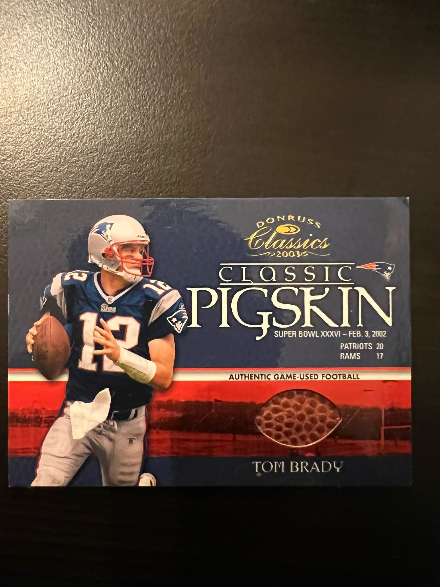 Tom Brady - Donruss Limited Edition - Super Bowl Piece Of The Game Ball Card