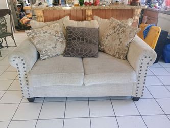 Corduroy Fabric Loveseat Sofa