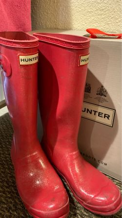 Hunter youth boots pink