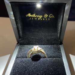 1.25 carat H-color diamond ring Tw 14k Gold VS2 Clarity