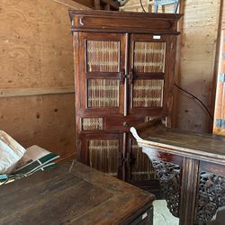 Antique Chines Bamboo Cabinet 