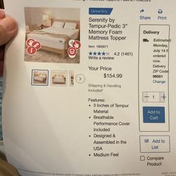 Mattress Topper For queen Bed