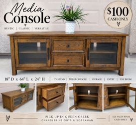 🌿Rustic Wood Media Console / TV Stand