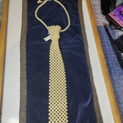 Faux Pearl Necktie Necklace 
