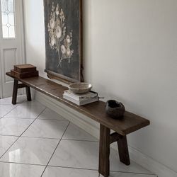 Modern Rustic Home Long Entryway Bench 