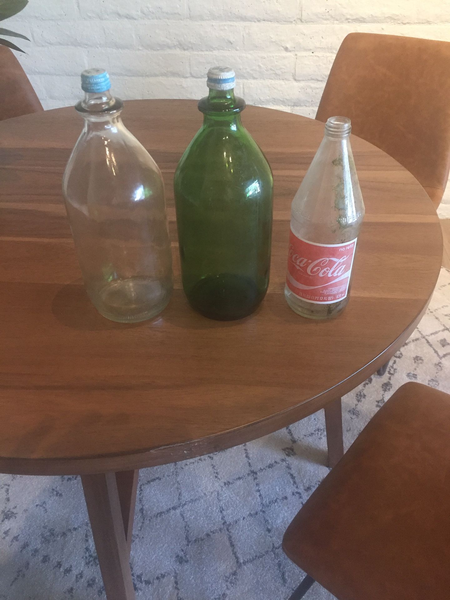 Vintage coke and soda bottles