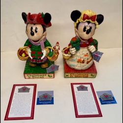 New Holiday Walt Disney Showcase Collection Jim Shore "Heartwarming Holiday" Minnie And Mickey Mouse