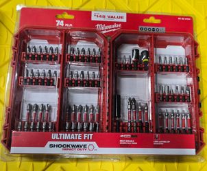 74pc Milwaukee Shockwave bit set