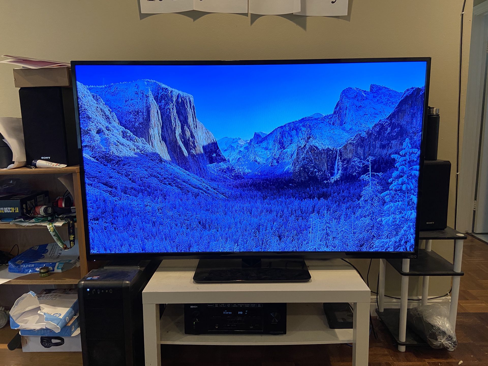 Visio 65 inch TV with TV Shelf Combo