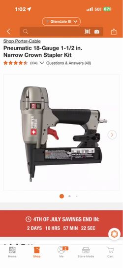 Shop Porter-Cable Pneumatic 18-Gauge 1-1/2 in. Narrow Crown Stapler Kit