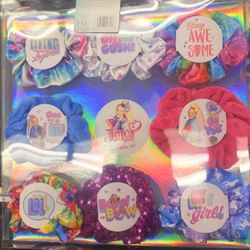 JoJo Siwa Multicolor Fabric & Sequin Scrunchie Set Glitter Tie Dye 8 Pack Girls