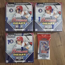 2025 Baseball Bowman Draft Mega Box & Topps Value Pack Huge Bundle Lot