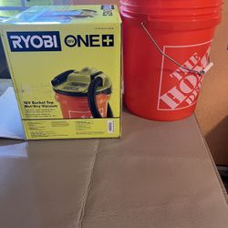 RYOBI ONE+ 18V Cordless 5 Gal. Bucket Top Wet/Dry Vacuum (Tool Only) with 1/4 in. Hose and Crevice Tool