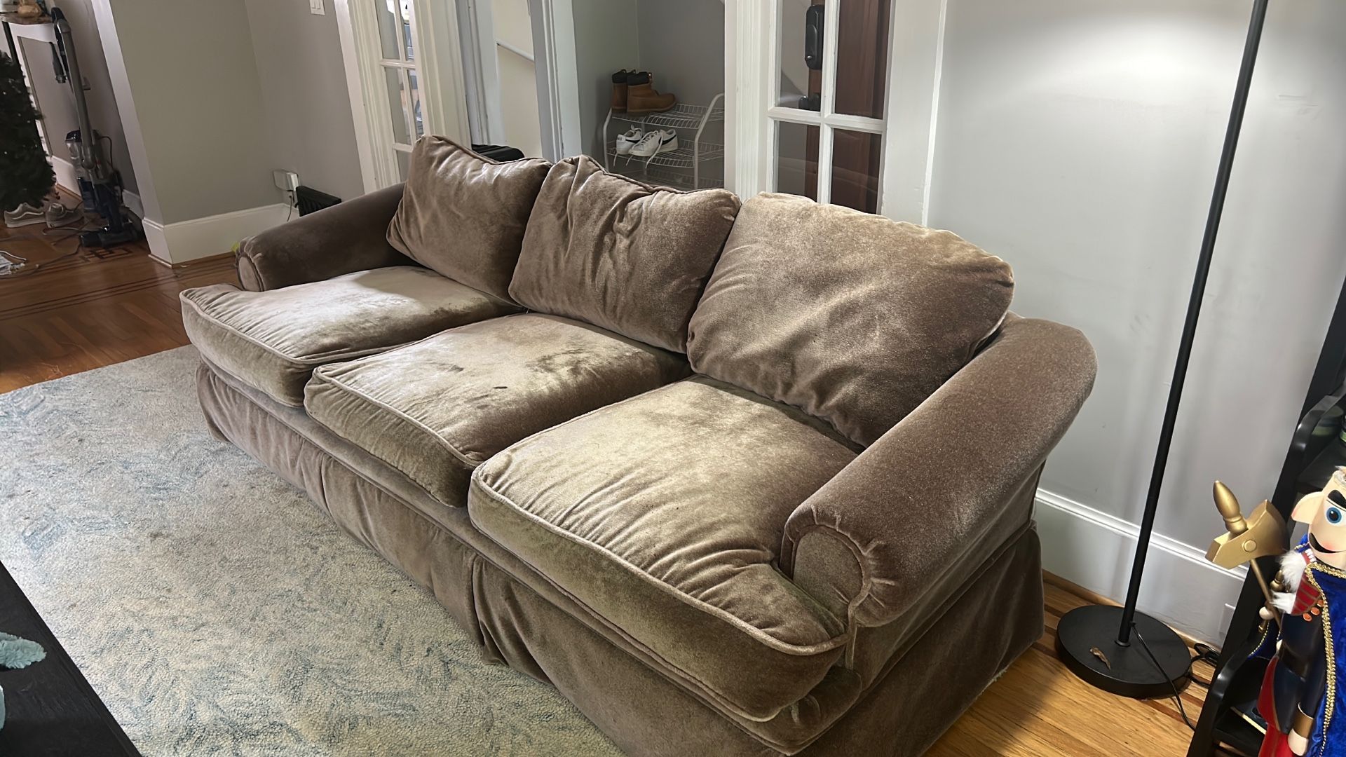 FREE Gorgeous, Velvet Sofa. Beautiful Mocha Color