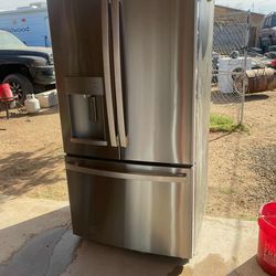 refrigerator GE frenchs doors stainless steel counter depht