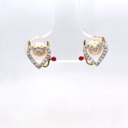 10Kt Yellow Gold Diamond Devil Heart Earrings 0.80g .10CTW 216661