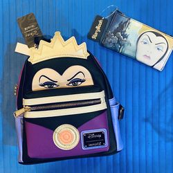 Loungefly Disney Evil Queen Mini Backpack And Wallet - NWT 