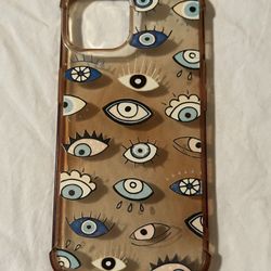 iPhone 14 case all seeing eye truth cartoon blue black white Turkish beholder