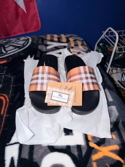 Burberry Plaid Slide Sandals