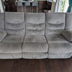 Three Seat Recliner Couch (Ashley Tulen Grey)