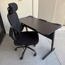 New In Box 44x24x30 Inch Tall Gaming Gamer Game Desk Office Computer Table With Mesh Chair Furniture Combo Set 