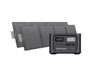 NEW Geneverse Home Power ONE PRO Generator + 2 100W Solar Panels LiFePO4 1210Wh