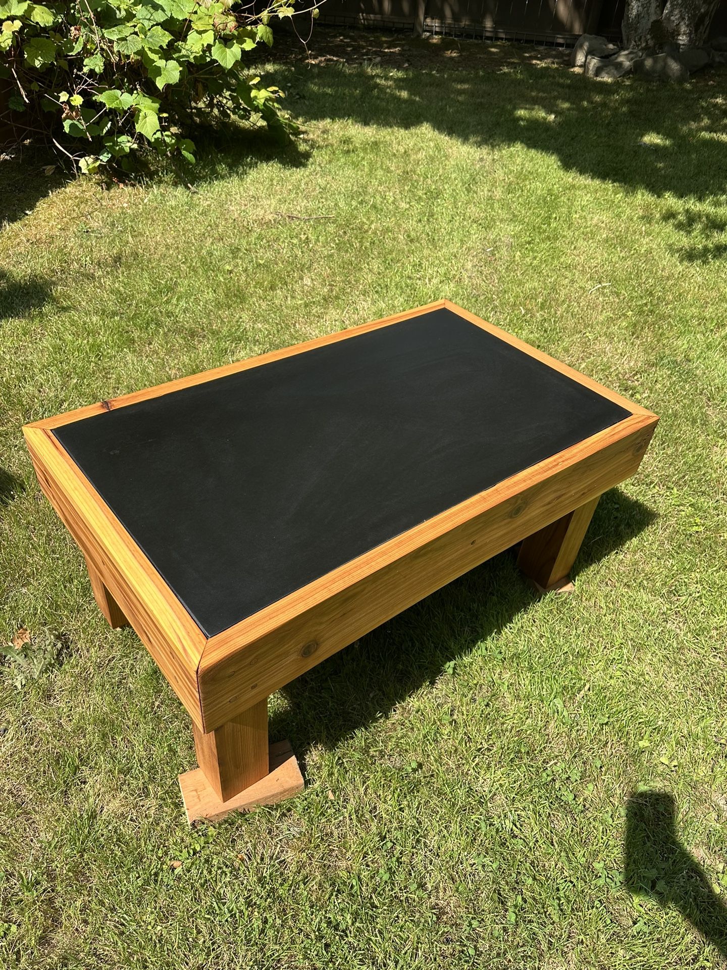 Cedar And Faux Slate Coffee Table