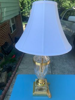 Ethan Allen Crystal and Brass Table Lamp