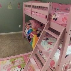 Brand New Twin Size Pink Wood Bunk Bed (New In Box)