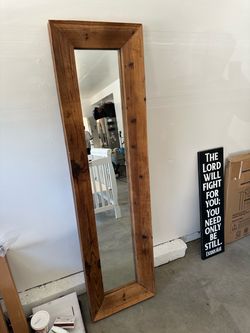 Full Length Rustic Wood Framed Mirror