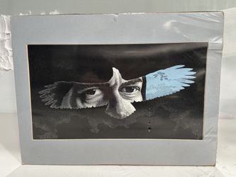  RYAN BURR, Mandaree, North Dakota Eagle Eyes ART ‘93 Signed .