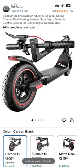 iScooter Electric Scooter Adults & Big Kids, Cruise Control, Dual Braking System, Smart App, Foldable Electric Scooter for Commuting & Campus Use