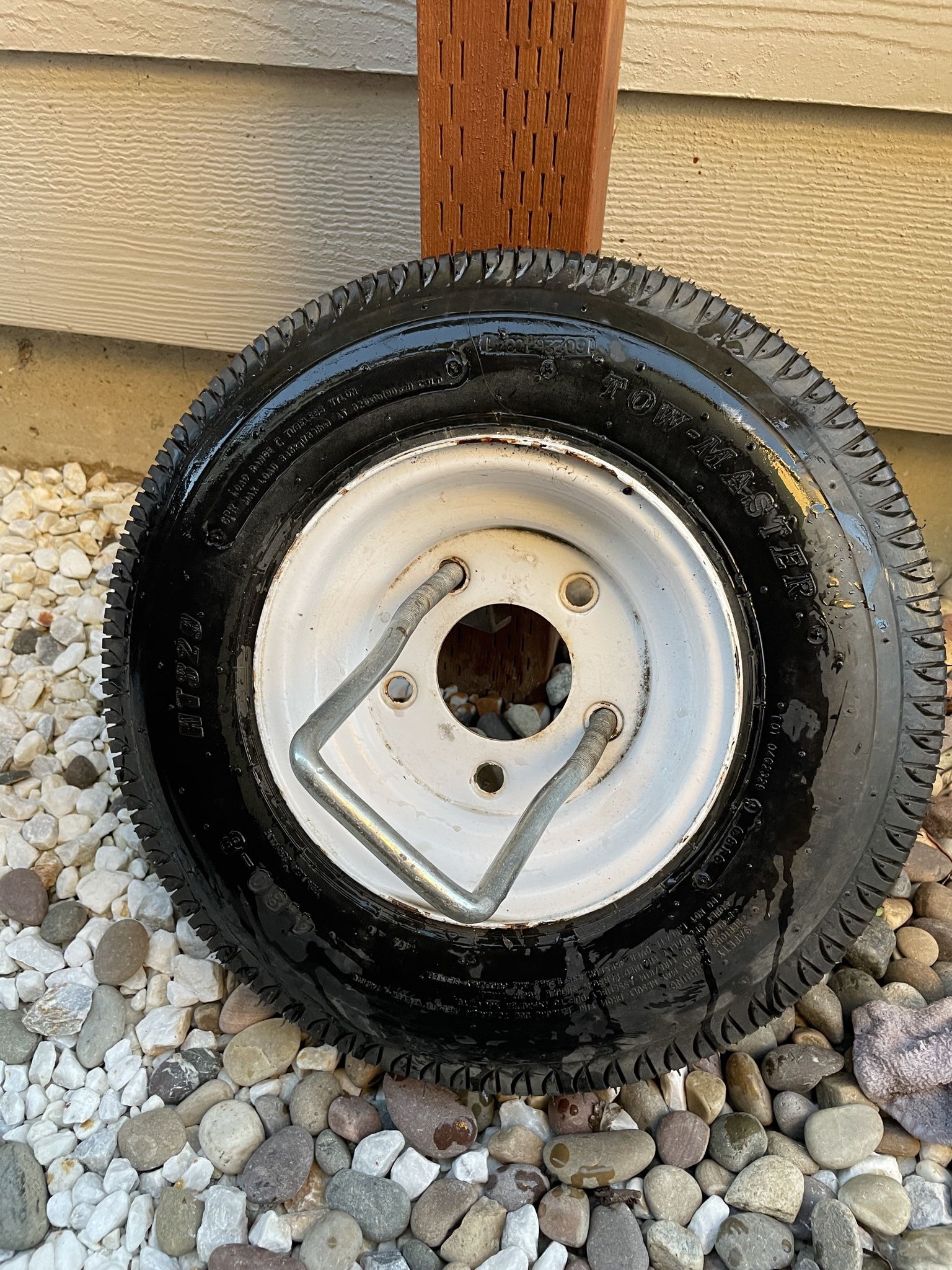 UNUSED 8” x 5 Lug Trailer Wheel & Tire With Spare Mount
