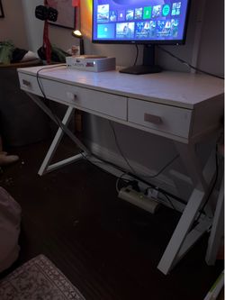 white desk