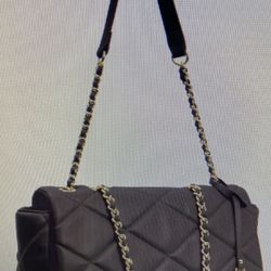 Ellen Tracy Diamond Quilted Top Flap Satchel