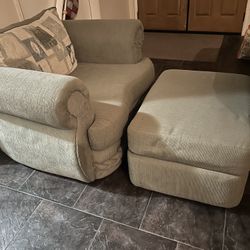Couch And Chair With Ottoman 