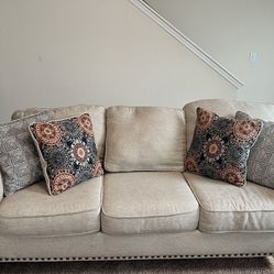 Sofa, Loveseat With Coffee Table and Two End Tables