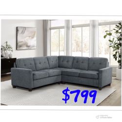 Georgina 3-Piece Sectional Sofa Grey