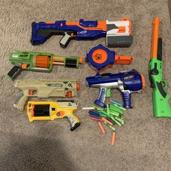 Nerf Gun Lot, All Used And Good Working Condition 