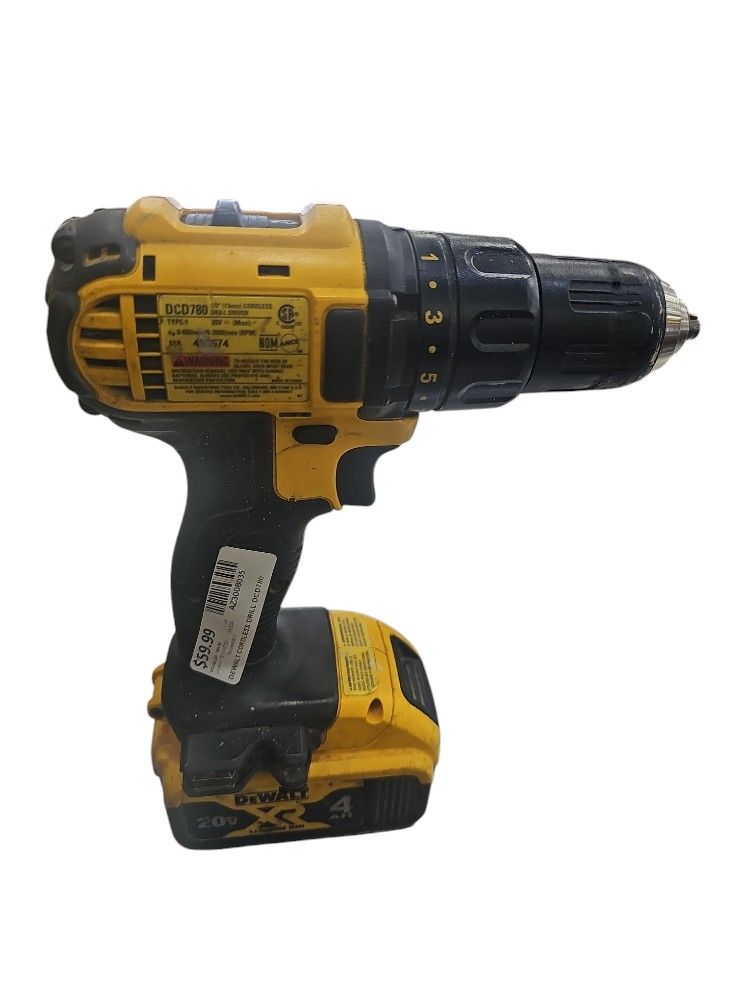 Dewalt Cordless Drill W 4ah 20v Battery. No Charger