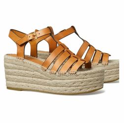 Tory Burch Women's Fisherman Espadrille Wedge Heel Platform Sandals Size 7