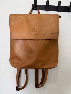 Wild West Los Angeles Tan Leather Flap Backpack / Convertible Bag