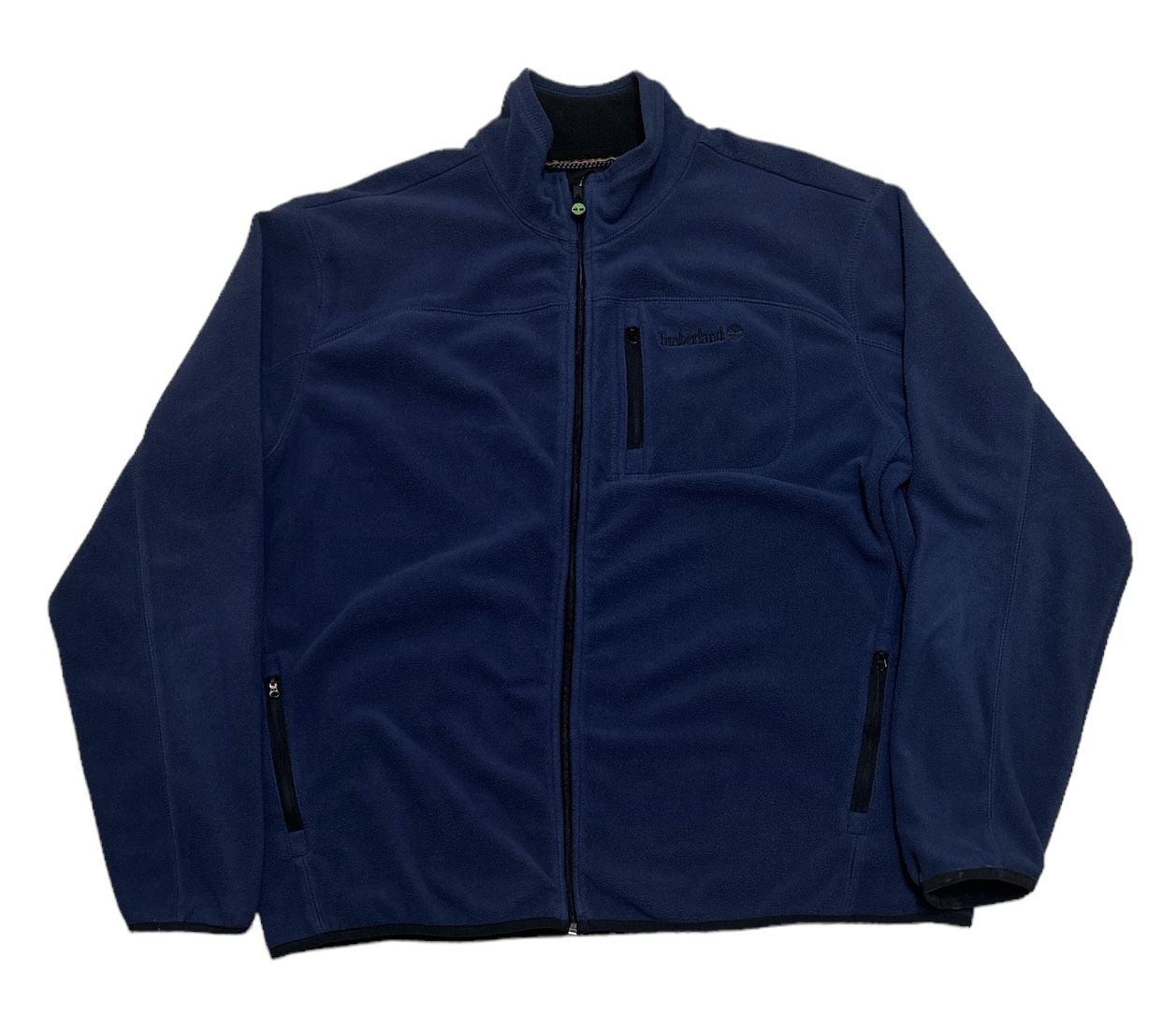 Vintage Timberland Men’s Sweatshirt XL Blue Fleece Jacket Full Zip Pocket Zip