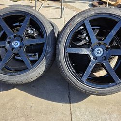 19"staggerd Glossy Black Stance SC6 Wheels & New Tires For MERCEDES BENZ E350