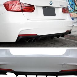 Fits 12-18 BMW F30 M Sport M Performance Rear Bumper Quad Muffler Single Outlet