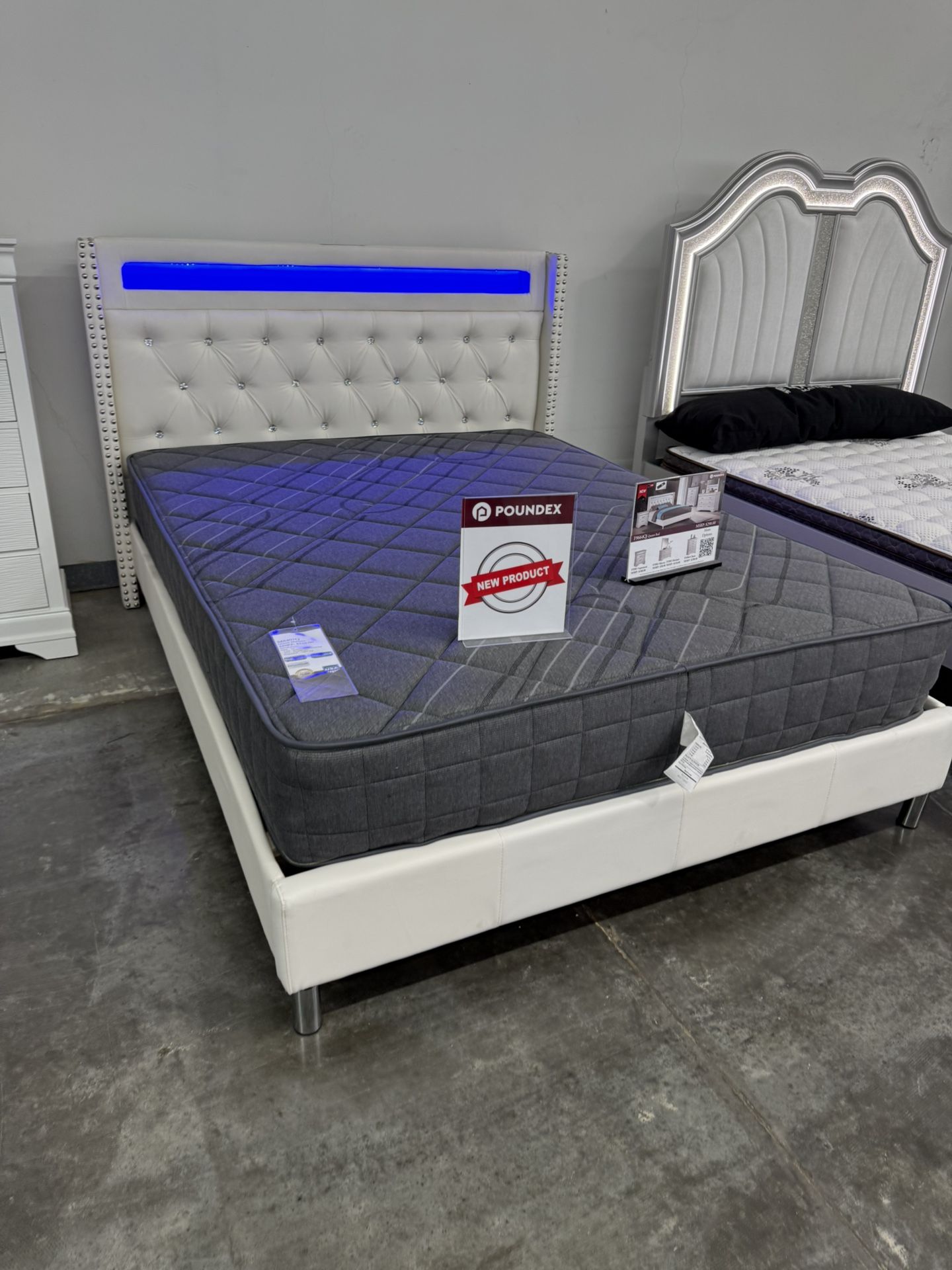 NEW QUEEN BED FRAME WITH MATTRESS