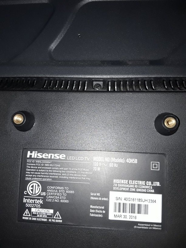 TV Hisense Smart TV 40" Inch Model 40H5B Remote Control Included for