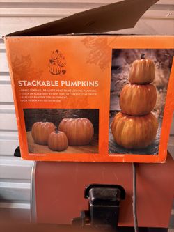Stackable pumpkins - 3 pack fall decor