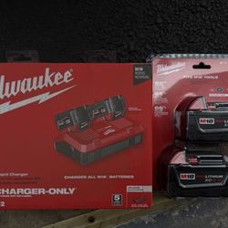 M18 Dual Rapid Charger With (2) 5.0 Batteries 